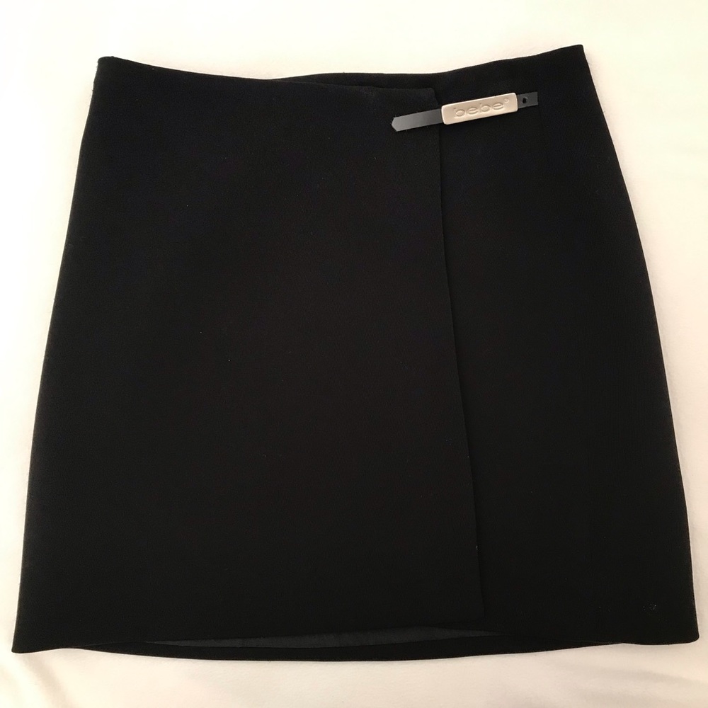 BEBE Rare Side Buckle Short Black Skirt - Like New!